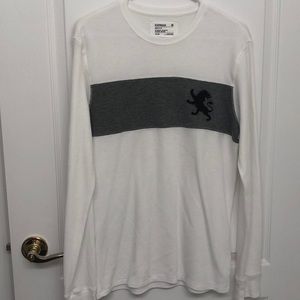Express waffle white and gray long sleeve